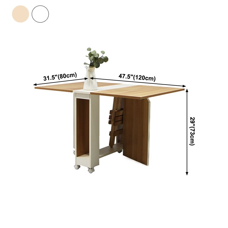 47'' Foldable Artificial Wood Table Modern Rectangle Table (only table)