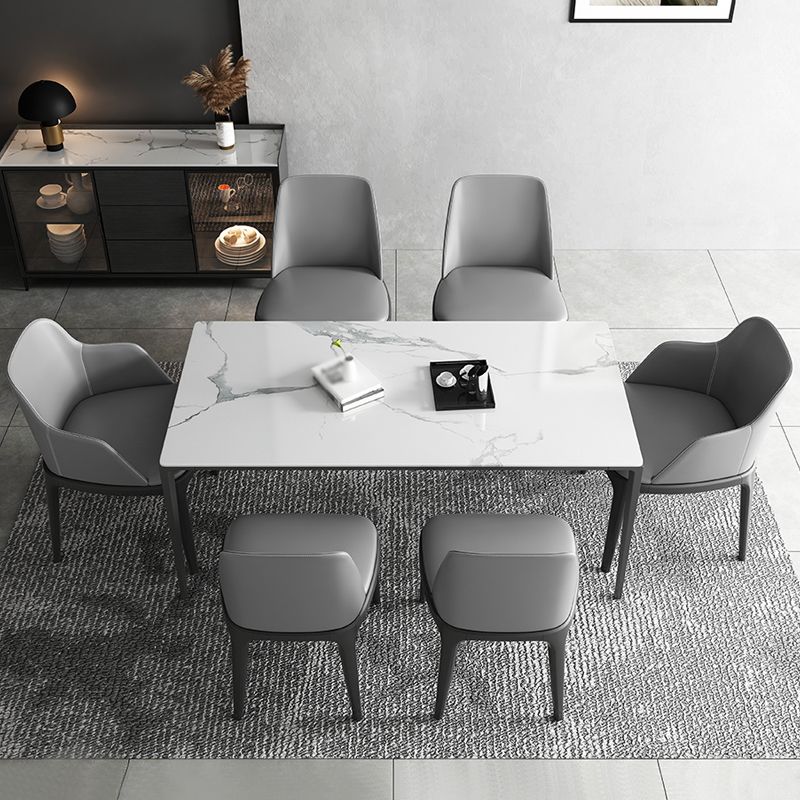 Rectangle Dining Site Table Simplicity Style Stone Furniture with 4-foot