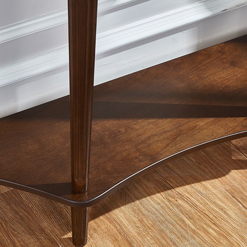 14.2" W Console Table Solid Wood Mid-Century Modern Storage End Table