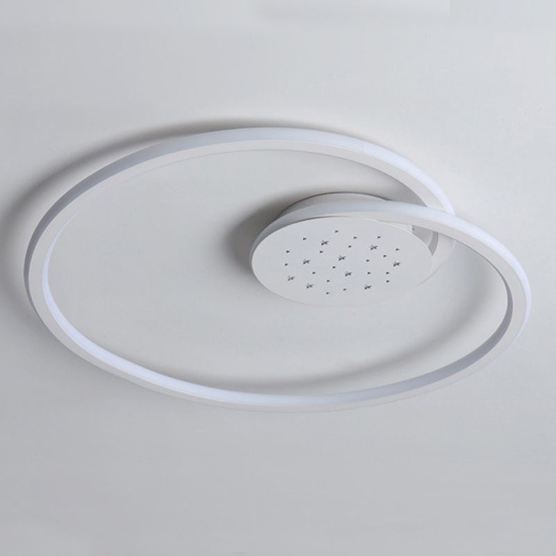 Lámpara de techo LED con forma de línea, montaje empotrado de 2 luces de hierro moderno para dormitorio