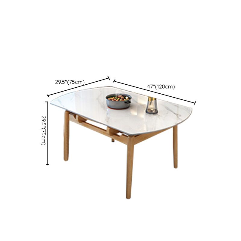 4 Legs Dining Table Sintered Stone Extendable Table for Kitchen
