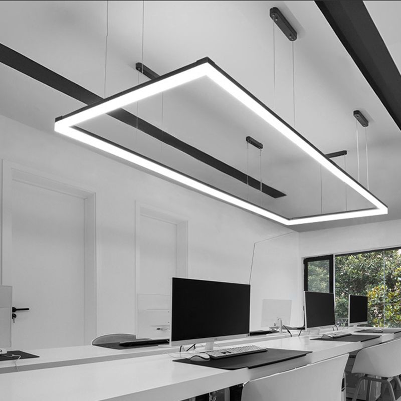 Nordic Modern Hanging Light Office LED Einfache Rechteck -Anhängerleuchte