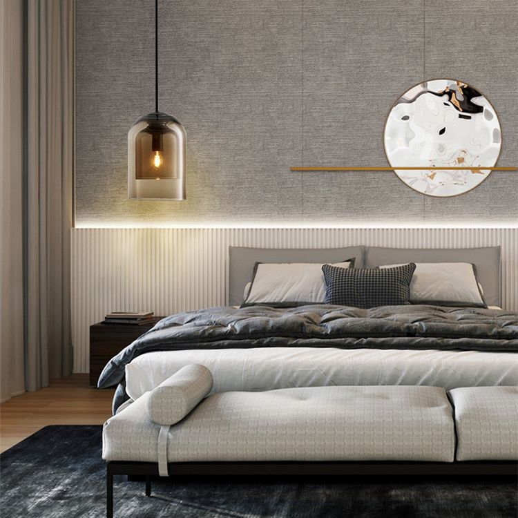 Bell Hanging Light Fixture Minimalist Style Glass Pendant Light Kit for Dinning Room