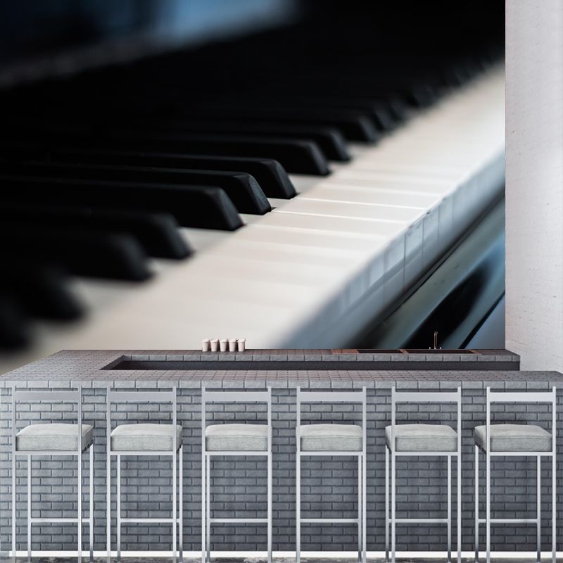 Hobby Piano Mural Wallpaper Contemporary Mildew Resistant Wall Covering for Home Decor