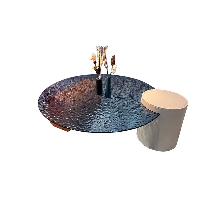 Round Clear Glass Coffee Table Double Pedestal Base 1 Single Cocktail Table