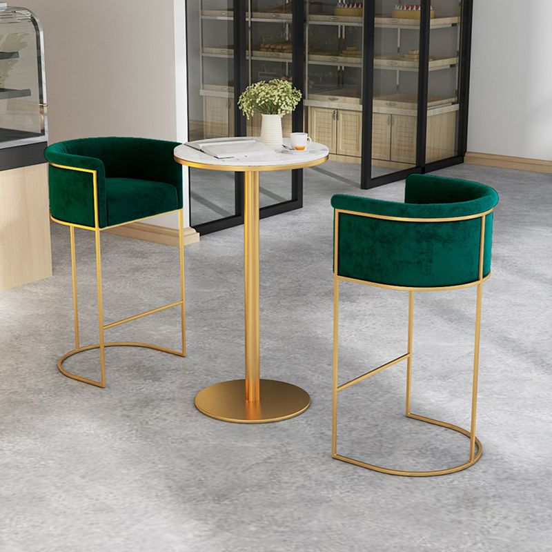 Bucket Seat Bar Stools Scandinavian Fabric Low Back Barstool for Restaurant