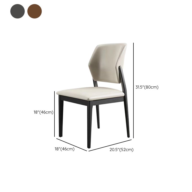 Contemporary Wood Chair Open Back Kitchen Dining Side Chair for Dinning Room