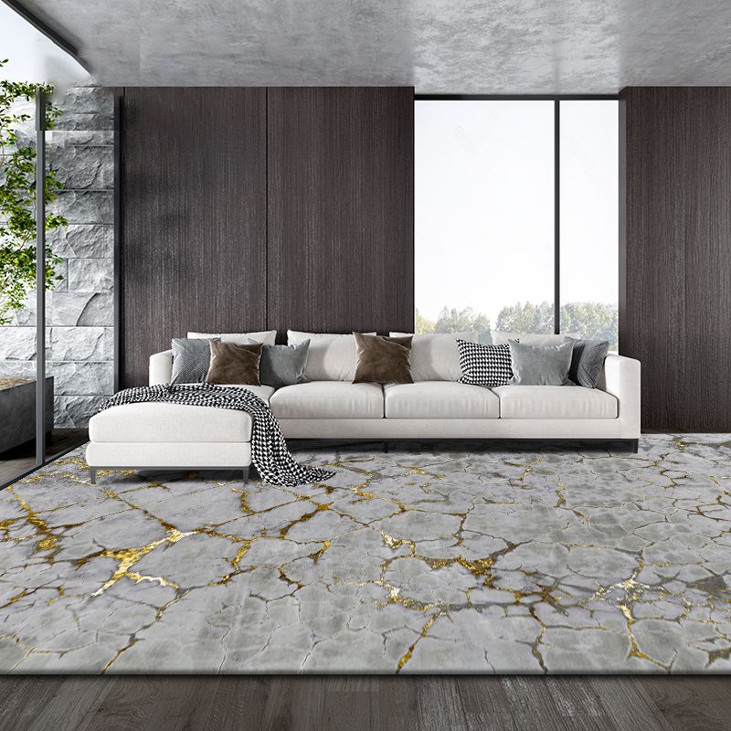 Grijs modern tapijtblending abstract grafisch vloerkleed wasbaar binnenvleed voor huisdecoratie