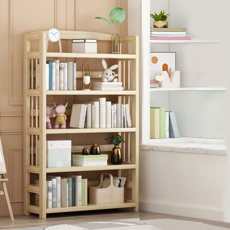 Scandinavian Standard Kids Bookcase Natural Solid Wood Freestanding Shelf