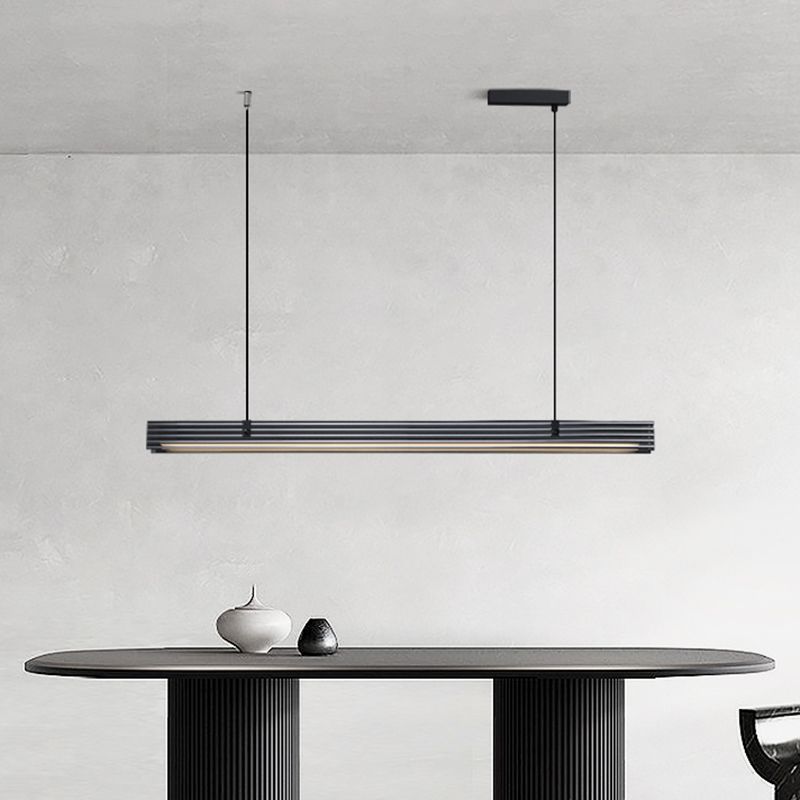 Modern Island Lamp LED Simple Island Hanging Lamp with Glass Shade for Dining Room