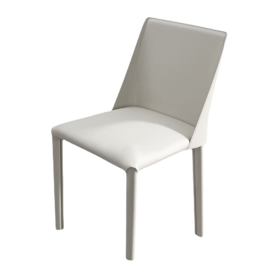 Chaise latérale d'hôtel de style moderne en cuir de selle, finition mate, chaise de salle à manger Parsons