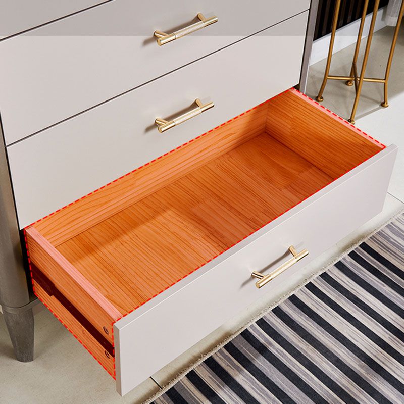 Glam Wooden Storage Chest 16" Wide Bedroom Chest in Grey with Drawers