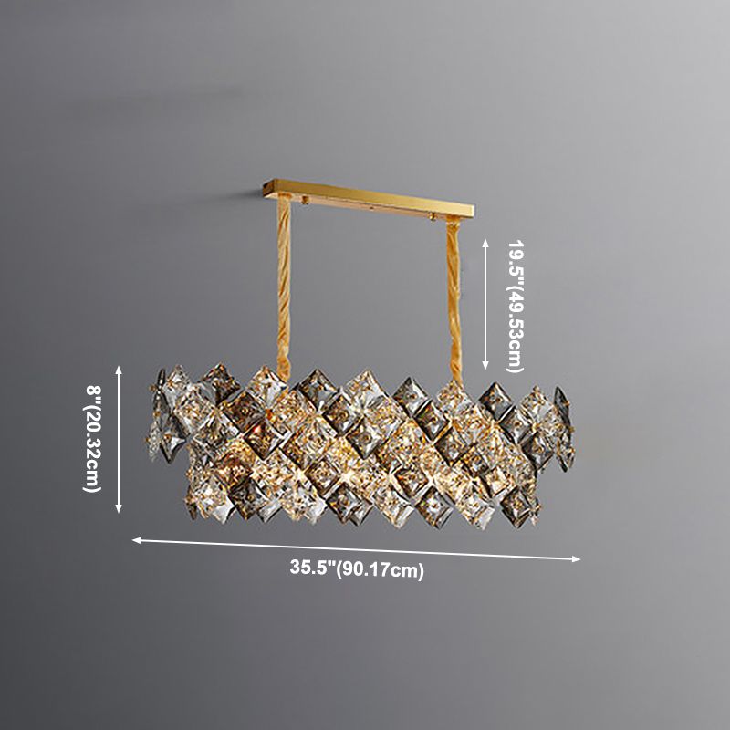 Modern Dining Pendant Lamp Fixture Kitchen Dining Room Crystal Hanging Lamp