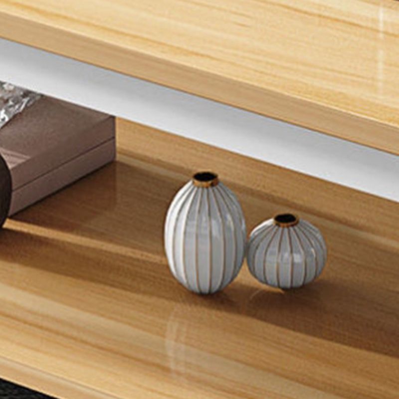 Round Wooden Coffee or End Table Iron Pedestal Base with Storage