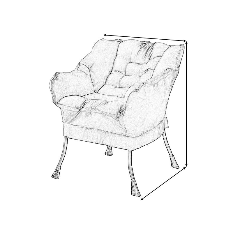 29.52"W*27.55"D Cotton Blend Arm Chair with Basic Four Black Legs