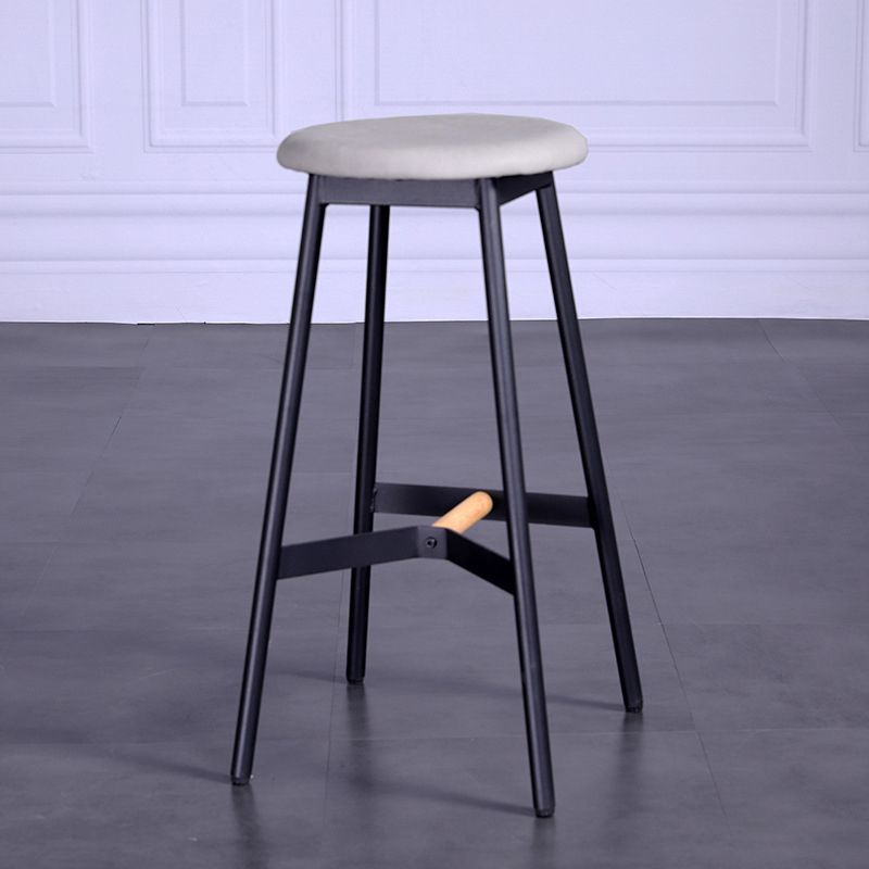 Modern Style Bar-stool Round Seat Counter Bar Stool with Metal Legs for Home