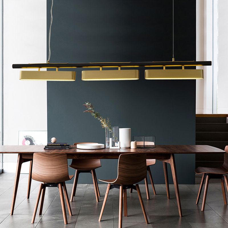 2/3/4-Light Modern Ceiling Light Black Metal Kitchen Island Lighting for Bedroom