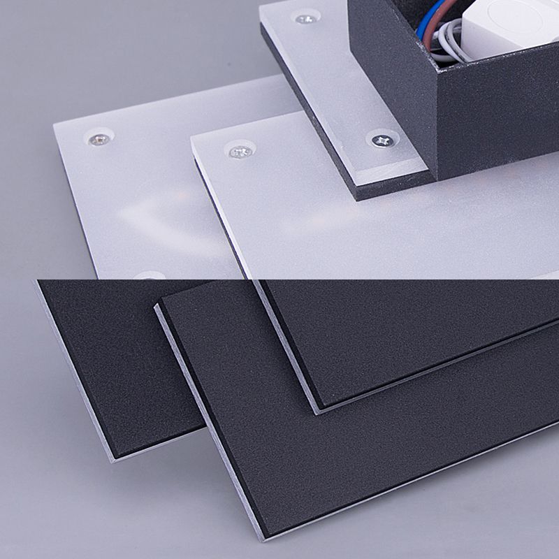 Luce a parete rettangolo in alluminio Luce moderna LED LED Black/White Wall Lamp in illuminazione calda/bianca