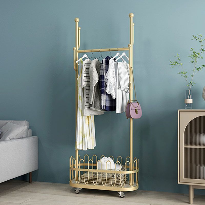Gorgeous Plain Coat Rack Designer Basket Storage Metal Coat Rack with Coat Hooks