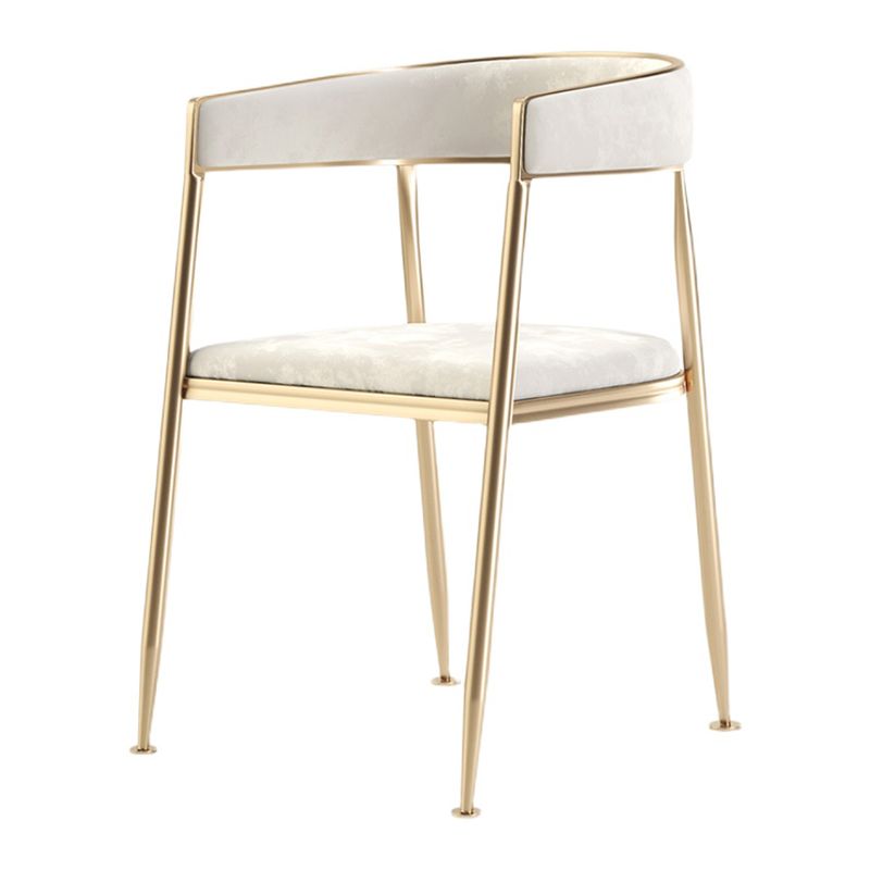 Chaise latérale de salle à manger à dossier ouvert en métal, fauteuil de salle à manger de Style Glam pour la maison