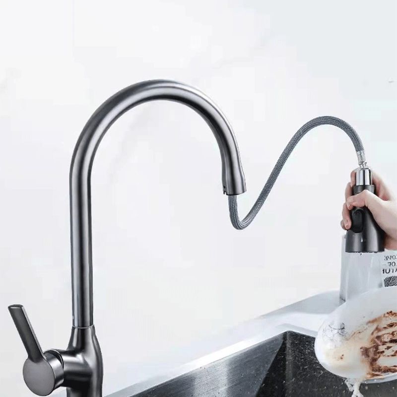 1-Hole 1-Handle Faucet Pull out Sprayer Standard Kitchen Faucet