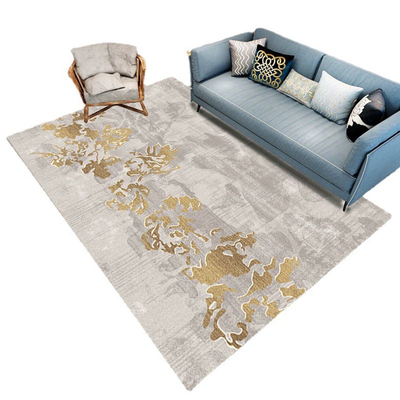 Modern Polyster Rug Abstract Print Rectangle Living Room Carpet Non-Slip Backing Area Rug