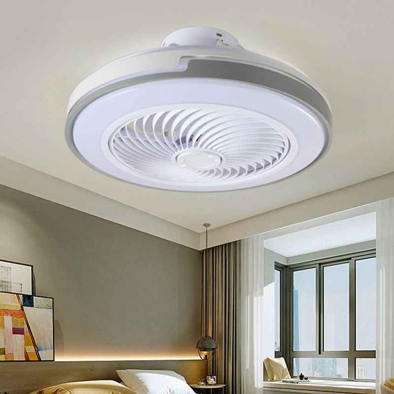 Runde Lüfterlampe Minimalistische Acrylschlafzimmer-LED-Halbflush-Deckenleuchte