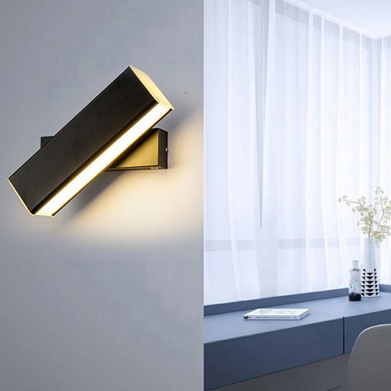 350 ° design rotabile Design LED LAMPAGNO SEMPLICITÀ STANZO ACRILICO LIGHT DI SCONCE RETTANGOLARE PER CAMERA