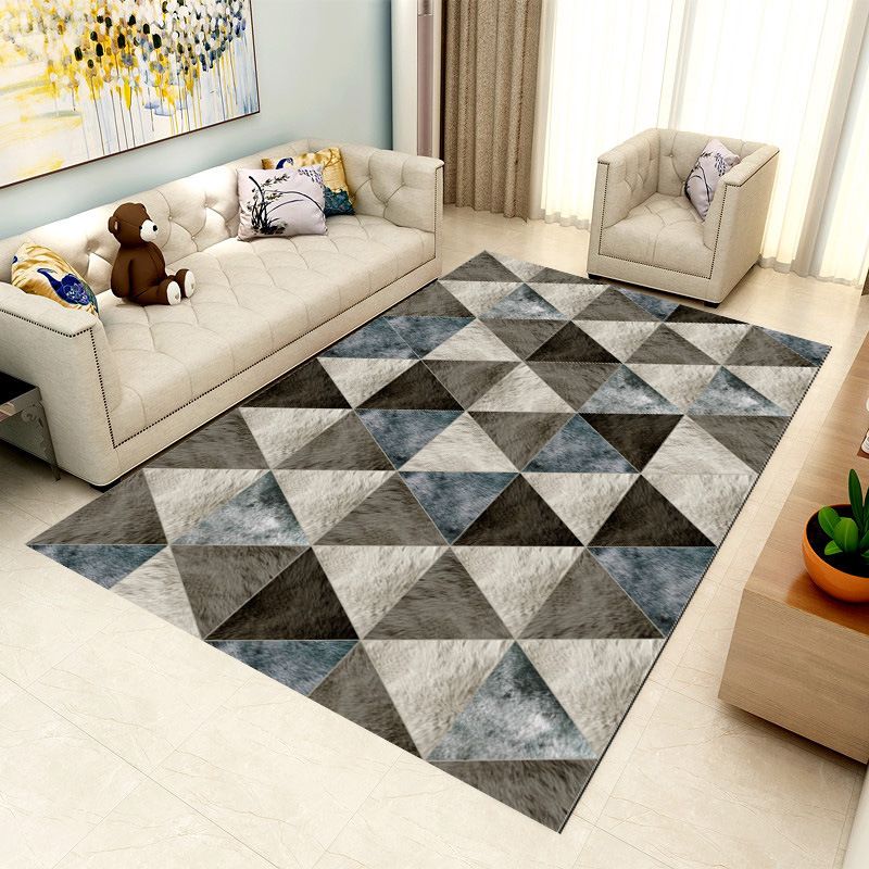 Speciaal veelkleurig 3D geometrisch tapijt Polyester Scandinavisch tapijt Antislip achterkant Huisdiervriendelijk Machinewasbaar tapijt voor woondecoratie