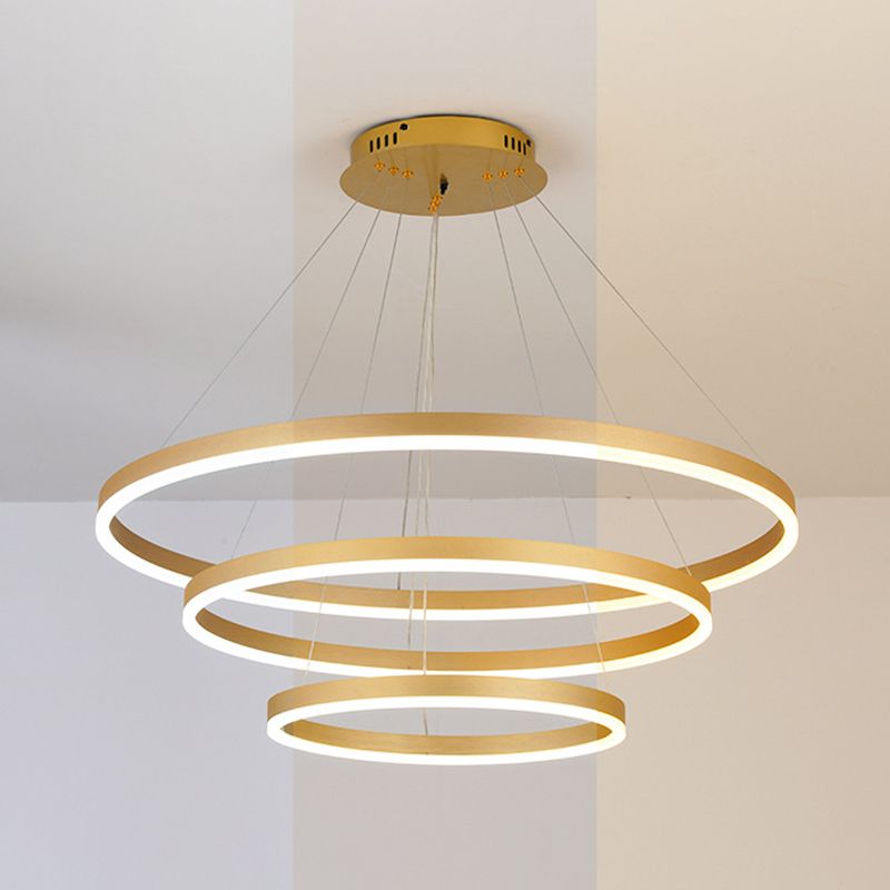 Anillo de 3 luces Luz de techo colgante de lámpara de lámpara de metal de estilo moderno