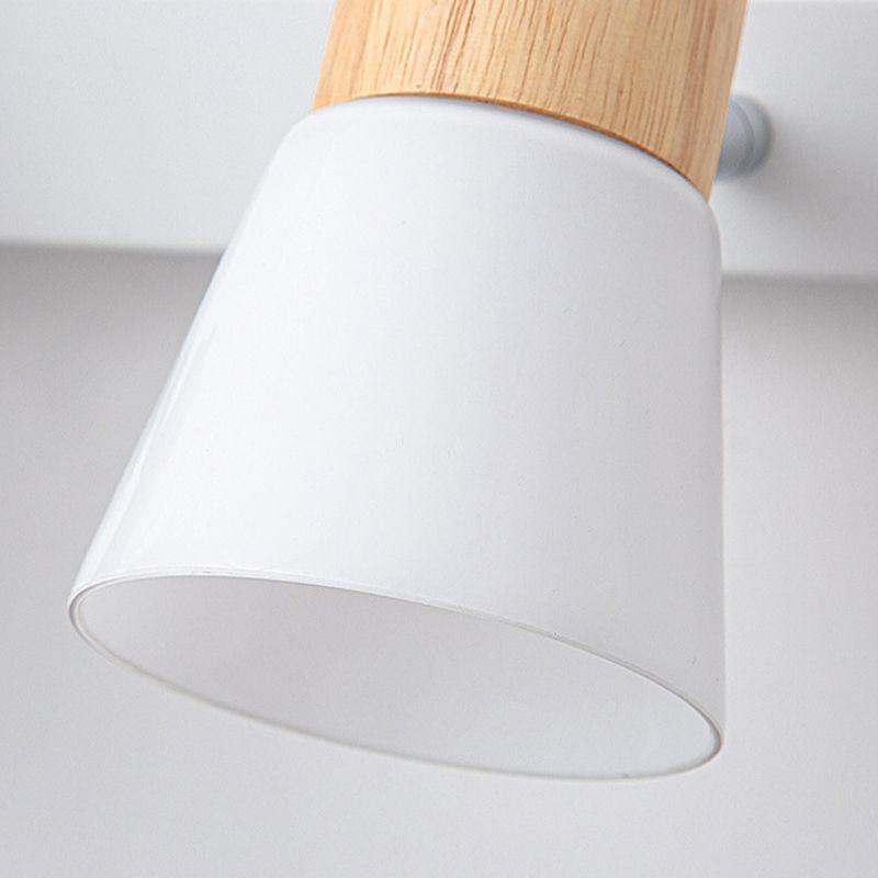 Wood Cone Shape Wall Light Modern Style Multi Lights Wall Light Sconce in White
