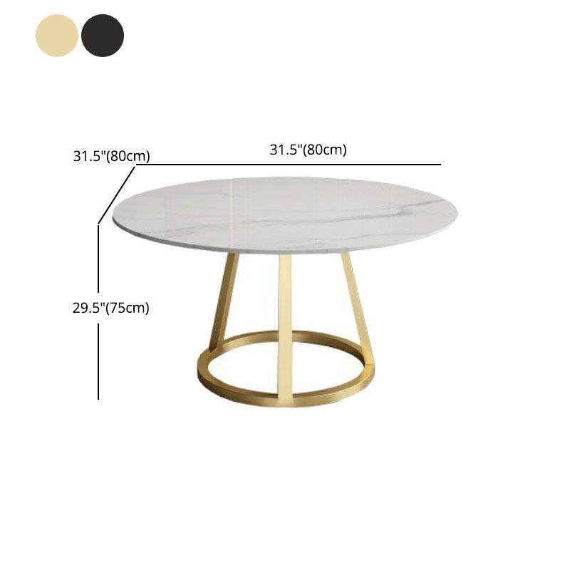 Glam 1/4/6 Pieces Dining Set Round Stone Dining Table for Dining Room