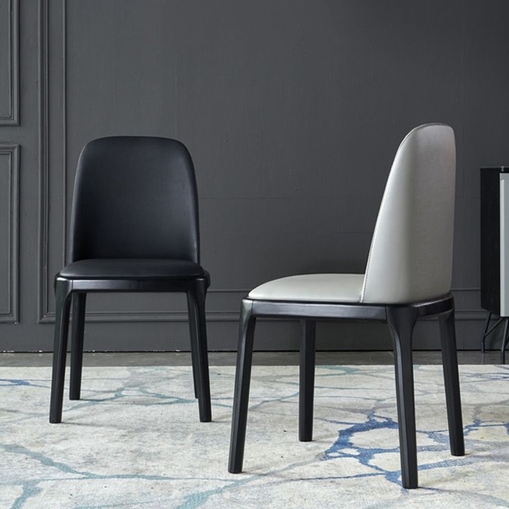 Chaise d'accélération du restaurant industriel en cuir Parsons Parsons Parsons Dining Side Side
