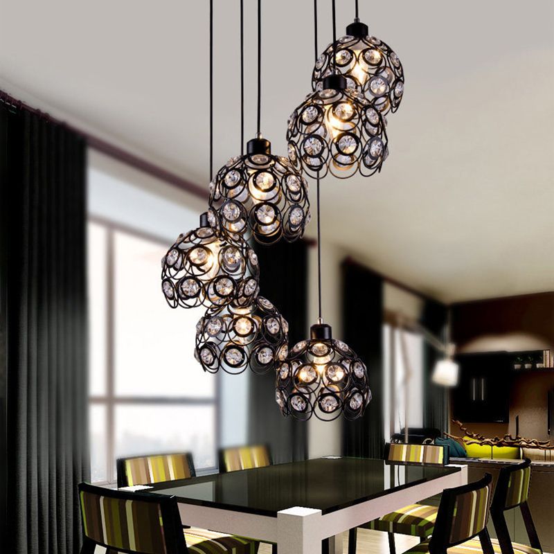 Globe hanger lamp Modern Crystal 1-Light bedhanging van beddenverlamptemature