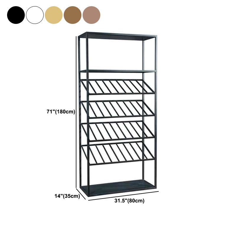 Modern Floor Wine Bottle & Glass Rack Metal Wine Rack with Shelf