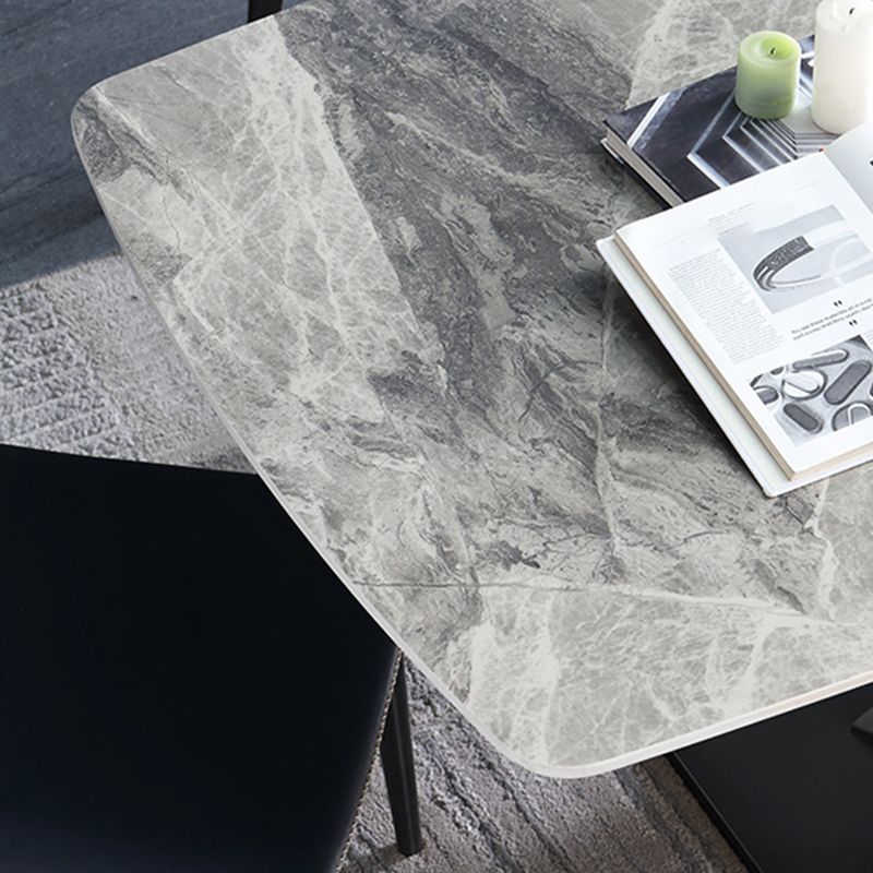 Industrial Dining Room Table Rectangle Stone Dinette Table for Dining Room