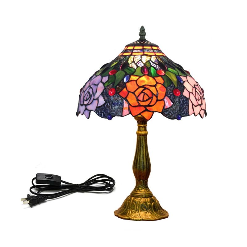 1 tête de tête lampe décorative dôme ombre en verre tachée