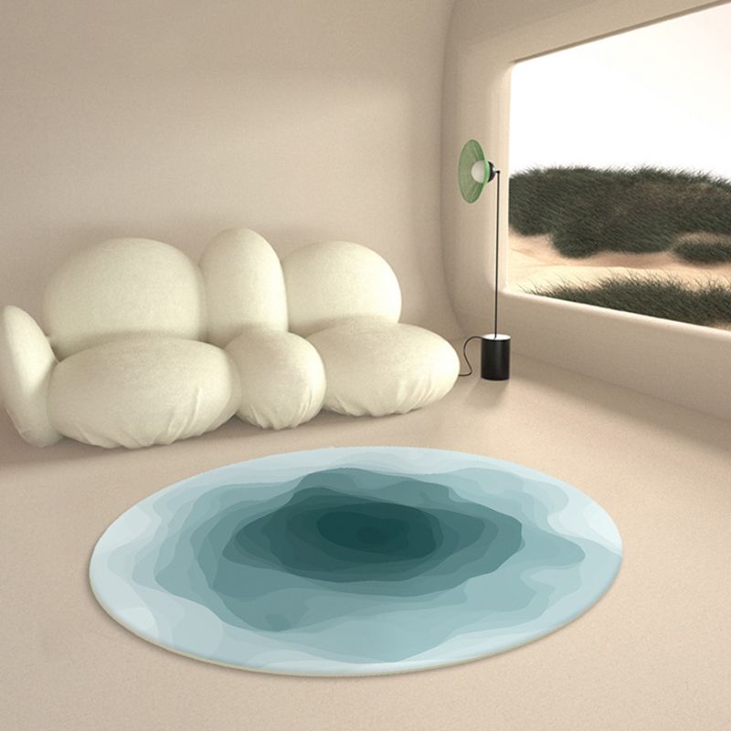 Abstract Round Rug Gradual Change Design Rug Anti-Slip Backing Carpet for Bedroom