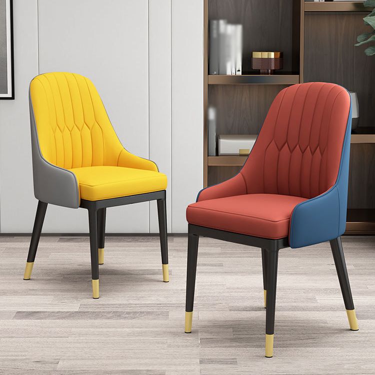 Chaise en métal de Style Glam européen, ensemble de fauteuils à dossier solide pour cuisine et salle à manger