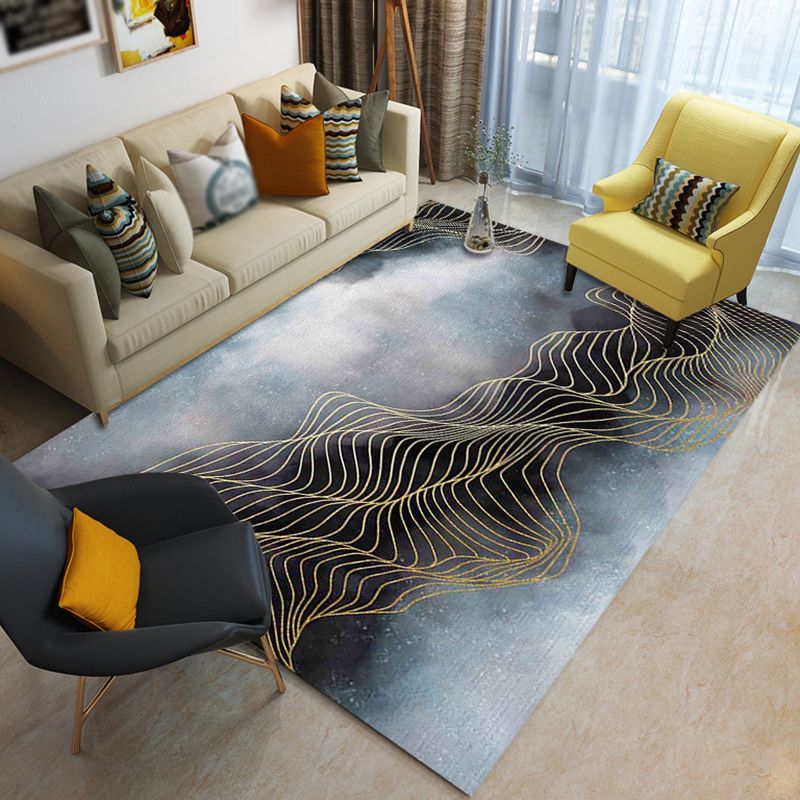 Tapis artistique de couleur foncée Creative Area Area Tapis tapis résistant aux taches pour la décoration de la maison