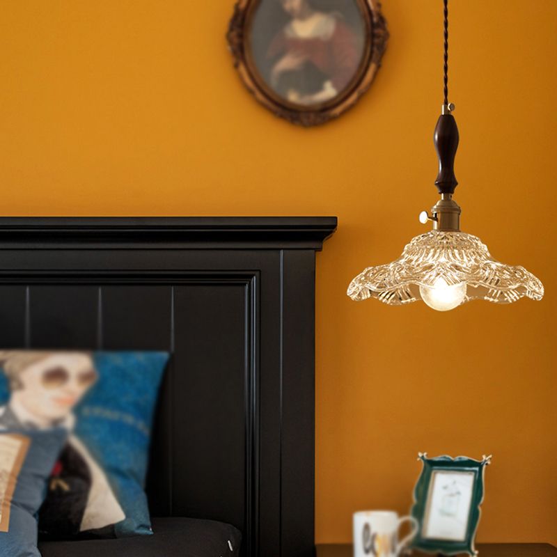 Coppa di vetro Copertura Ombra appeso Luci sospese in stile industriale 1 lampada appesa alla luce per camera da letto