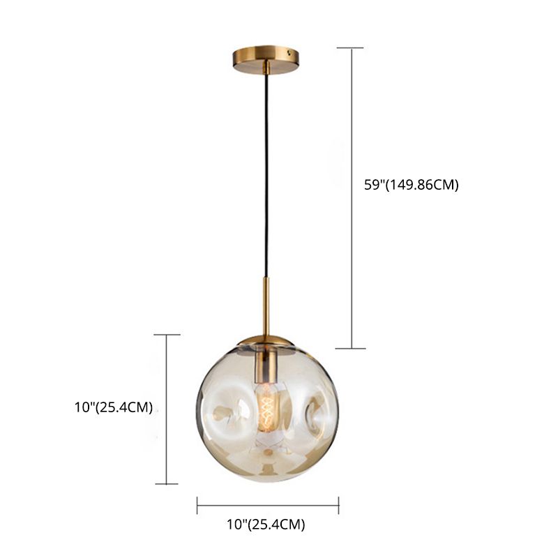 Creative Concave Design Globe Hanging Light 1-Light Nordic minimalisme Transparency Glass Suspension Lampe
