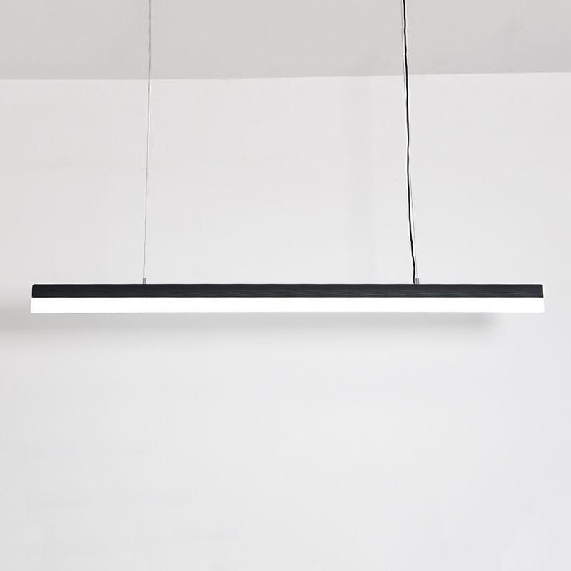 Modern Aluminium Island Lighting Fixtures Linear 1-Light Restaurant LED Suspension Lamp