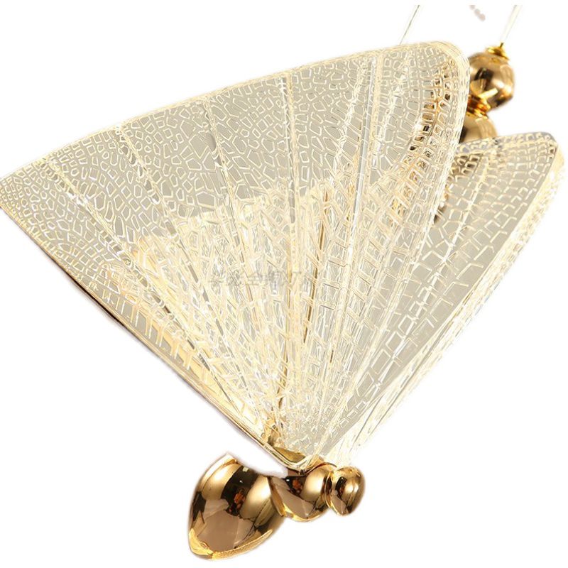 LED -Schlafzimmer Hanging Light Kit Nordic Clear Anhänger Lichtkit mit Schmetterling Acrylschatten