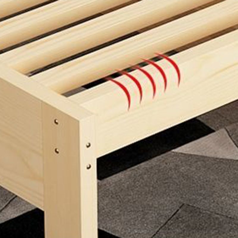 Scandinavian Styled Natural Platform Bed Solid Wood Kid Bed