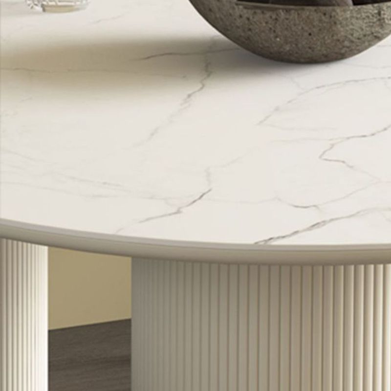 Contemporary Dining Sintered Stone Table Wood Base for Home Use