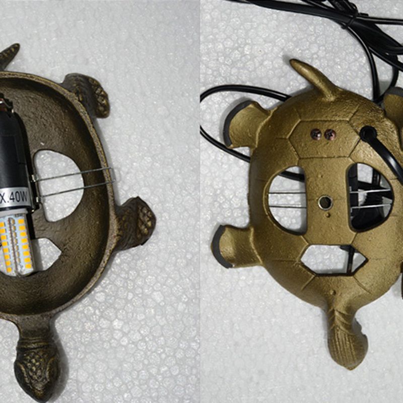 Turtle Shaped Nightstand Lamp Tiffany Style Stained Glass 1-Light Bedside Table Light