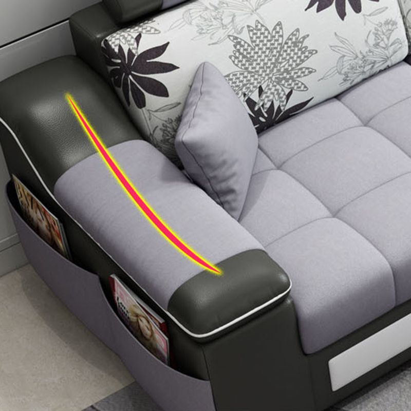 Pillow Top Arm Modular Settee Furniture 3-seater Sofa and Chaise with Pillows