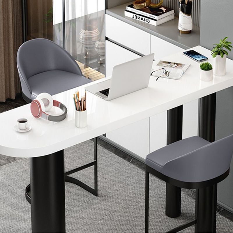 Modern 1/3 Pieces Bar Table Set Stone Counter Table with High Stools