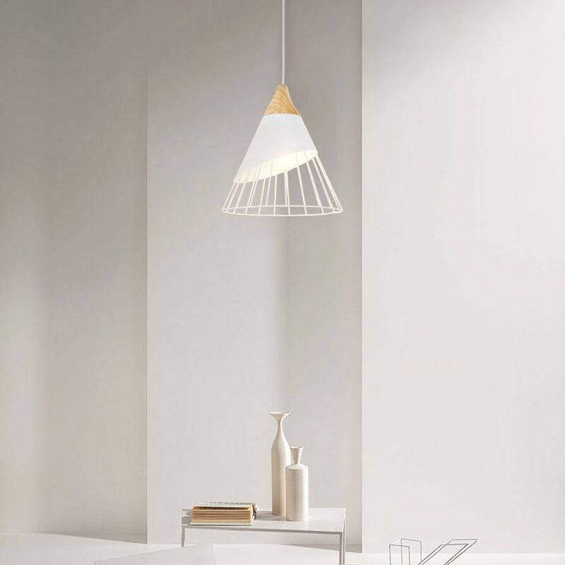 Wit hout Nieuw moderne hanglamp 1-licht kegel plafondlamp voor woonkamer voor woonkamer